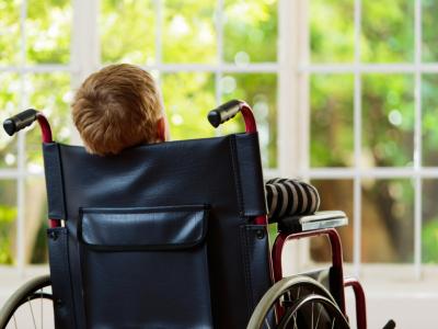 Boy in wheelchair