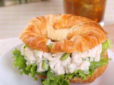 Chicken salad croissant sandwich