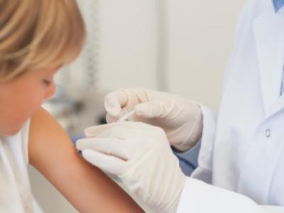 Child receiving vaccine
