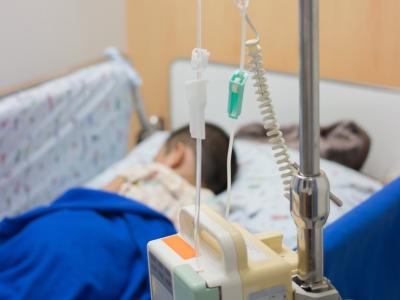 Child in hospital bed