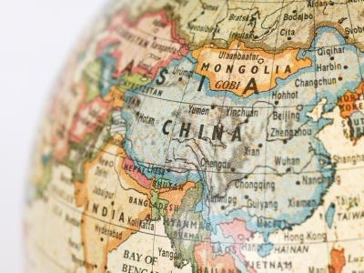 China on globe