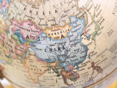 China on globe