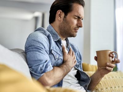 Coffee drinker with chest pains