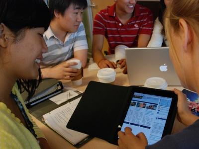 College students studying