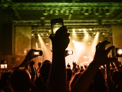 Concert crowd with smartphones