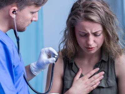 Coughing woman
