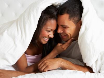 Couple snuggling