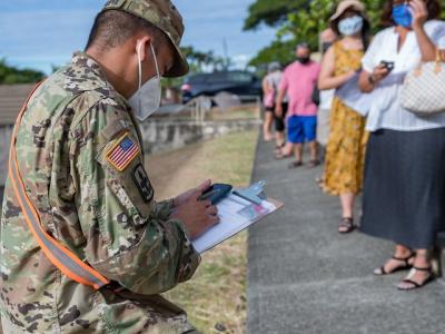 COVID-19 testing queue in Hawaii