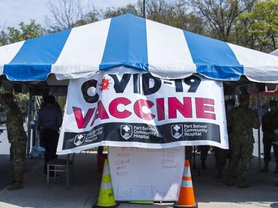 COVID vaccine tent