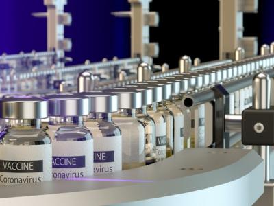 COVID vaccine vial production line