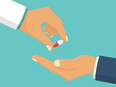 Doctor dispensing single pill