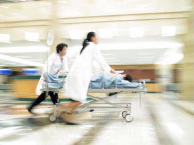 Rushing patient through hospital