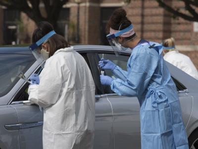 Drive-through COVID testing