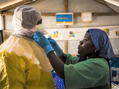 Donning Ebola personal protective equipment