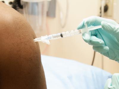 Ebola vaccine in the arm