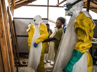 Ebola health workers in DR Congo