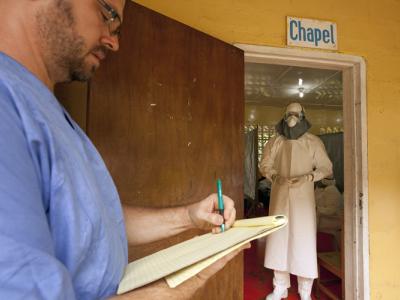 Two healthcare workers