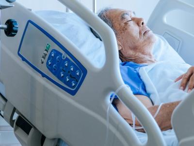 Elderly hospital patient