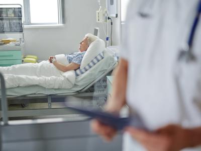 Elderly patient in hospital