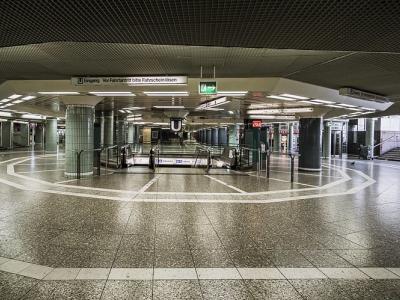 Empty Frankfurt airport