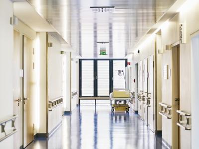 Empty hospital corridor