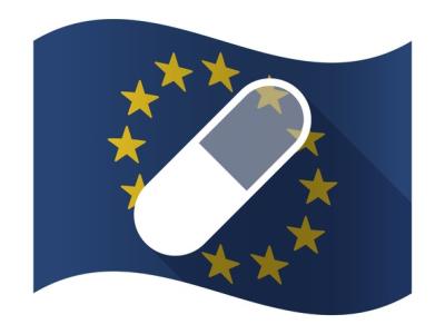 European Union flag with antibiotic