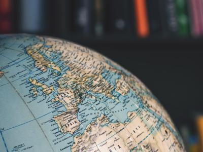 Europe on the globe