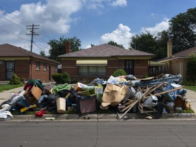 Eviction at suburban house