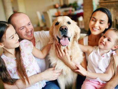 Family with dog