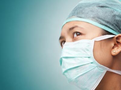 Female healthcare worker wearing mask
