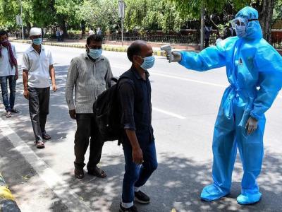 Outside fever check point in India