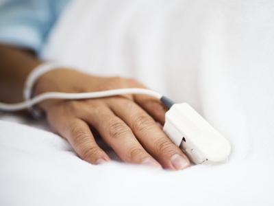 Finger with pulse oximeter