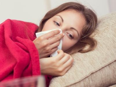Woman with flu