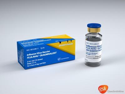 FluLaval Quadrivalent vaccine box and vial