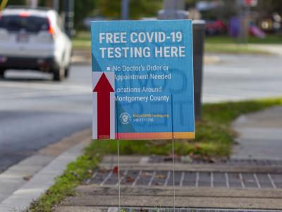 'Free COVID-19 testing' sign