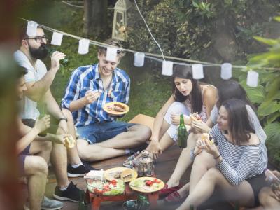 Young adults outdoor party