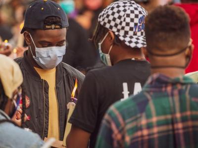 Black teens at vigil