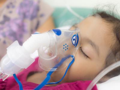 Hospitalized girl on oxygen