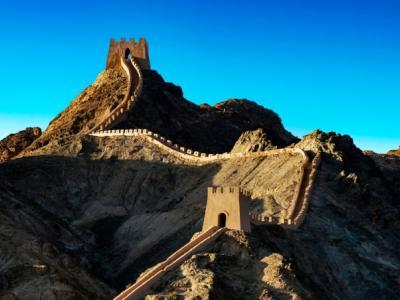 Great Wall of China in Gansu province
