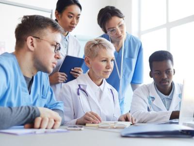 Group of doctors planning
