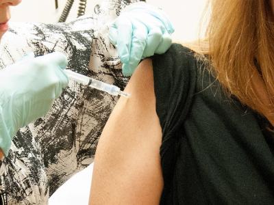 Patient receiving GSK Ebola vaccine