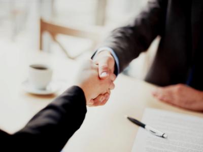 Two men shaking hands