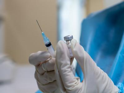 health worker syringe