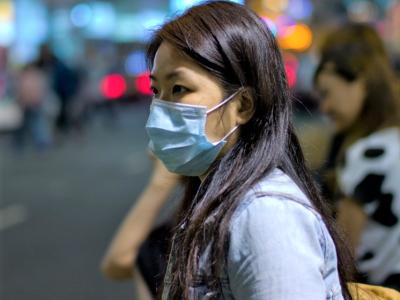 Hong Kong woman wearing surgical mask