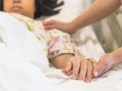 Patient receiving hospital care