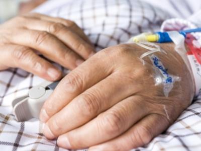 Hospital patient's hands