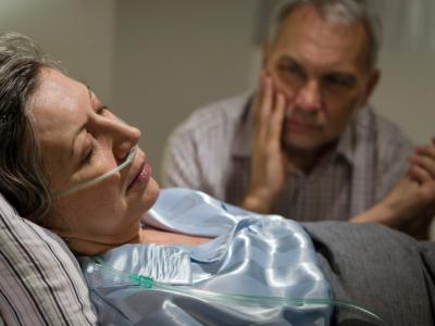 Older woman in hospital