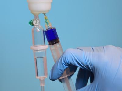 Intravenous antibiotic injection