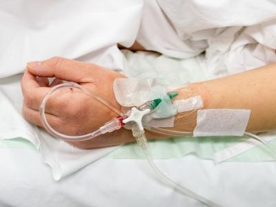 IV port in patient's arm