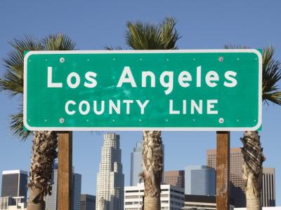 Los Angeles County Line sign